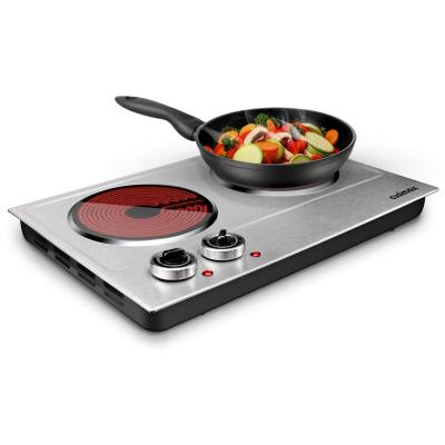 China Household CUSIMAX 1800W Electric Ceramic Burner for Cooking, Double Griddle for sale