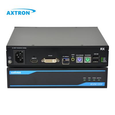 China Industrial PS/2 USB2.0 HDMI&DVI Dual Monitor 1080P 500m 20km 80km Fiber KVM extender AX100F for sale