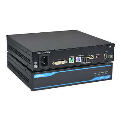 China Excellent EMC Mount FullHD 60Hz 500m Rack 1U Fiber Optic 20km Long Distance Industrial DVI KVM Supplement AX100D for sale