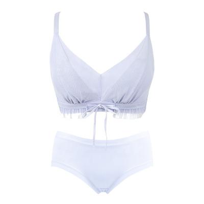 China Soft cute seamless padded chiffon underwear lift up lingerie schoolgirl bra and panty japanese set for sale