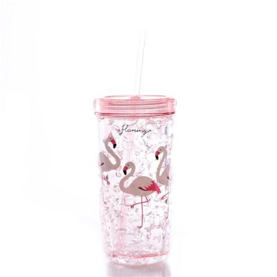 China Wholesale Cold Free Frosty Sipper Mug BPA Wall 16oz Occasional Water Cooler Double Cups for sale