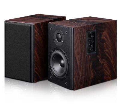China Phone function high qulity 2.0ch professional HIGH FIDELITY bookshelf speaker 100W black wooden amplifier speaker for sale