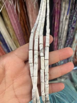 China 4x13 tube White Howlite bead for sale