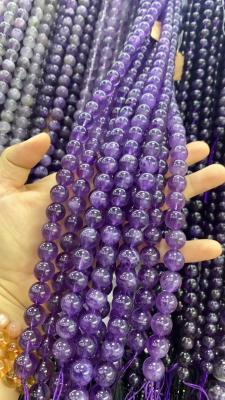 China Amethyst round beads for sale
