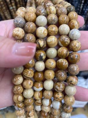China gemstone round beads picture jasper for sale