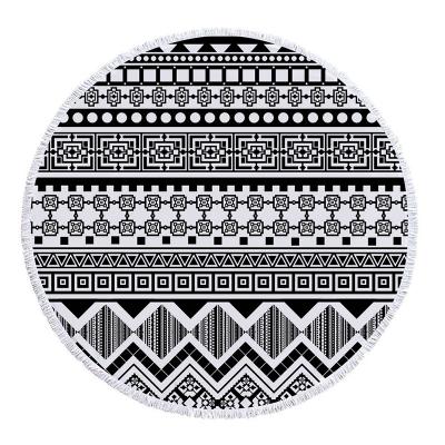 China Bath Print Circle Compressed Summer Compressed Microfiber Custom Beach Towels Branded Mandala Round Beach Towel for sale