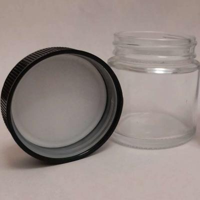 China srcwe Best 4oz Clear Glass Food Jars Child Proof Easy Open Lids For Oil, Food, Bulk Candy for sale