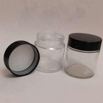 China Popular 3.5g Food Clear 3.5g Glass Jars Easy Open Lids For Bulk Oil, Food, Candy With Custom Label Stickers for sale