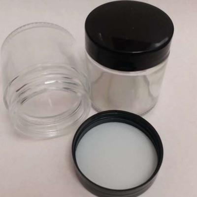 China 1oz 2oz 3oz 4zo Food Clear Glass Jars Srcwe Child Proof Easy Open Lids For Food With Custom Label Stickers for sale