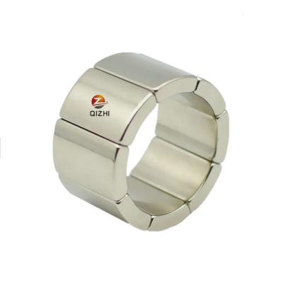 China Industrial Manufacturer NiCuNi Magnet Segment Sintered 45H 52UH Strong Neodymium Arc Magnet For BLDC Motor Rotor for sale