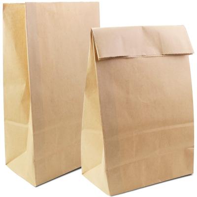 China Recycled Materials Customize Printing Environmental Friendly Keeps Food Fresh Grease Resistant Kraft Paper Bakery Bag For Cookies Pans Candy for sale