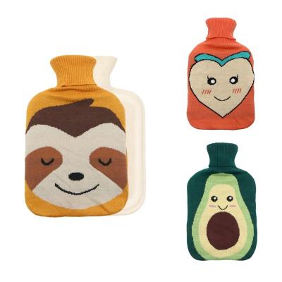 China Body Warmer 2000ml Hot Sale Water Bag Hot Rubber Water Bottles With Fluffy Cover for sale