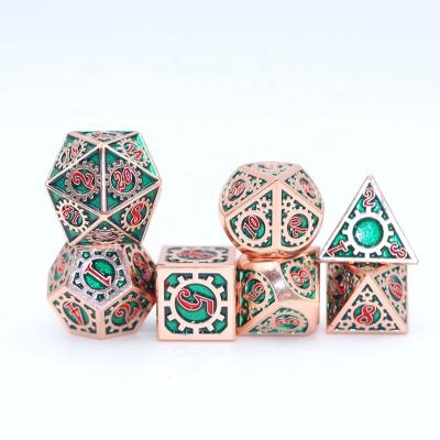 China Polyhedral Dice Set Whole Sale 7pcs dnd RPG Dice Set Polyhedral Dies Metal Dice Custom for sale