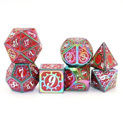 China Polyhedral die set 7pcs RPG 16mm custom die set metal dnd polyhedral dies set for sale