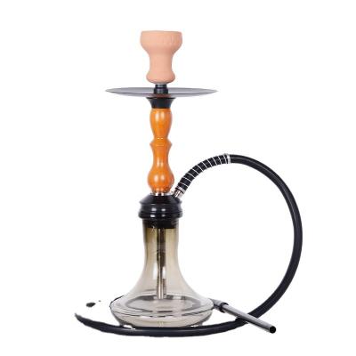 China Hot sale cheap aluminum alloy single tube smooth lacquer shisha hookah wooden for sale