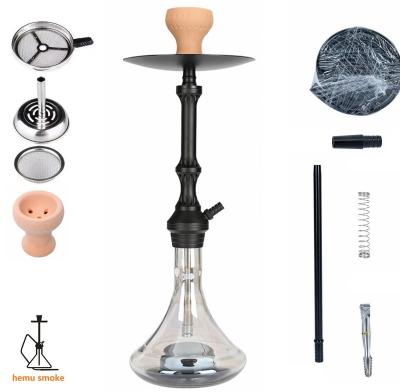 China 2022 New Aluminum Click Shisha medium Hookah Set Turkey Hookahs Sisha Black Color à venda