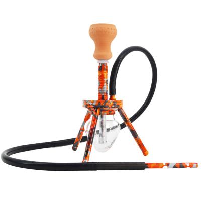 China All-Season Hookah Arabian Orange And Red Tripod Single Pipe for sale