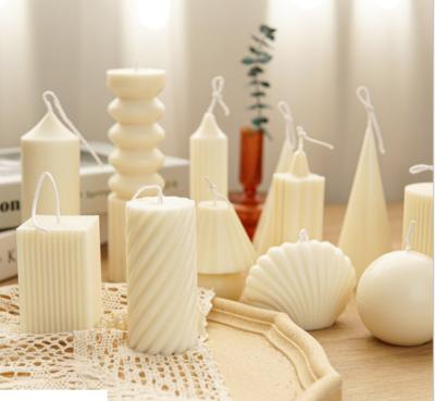 China Smokeless Pillar Shapes Cylindrical Soy Wax Column Blocks Candle Art Scented Candle For Home Decor for sale