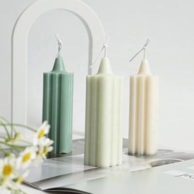 China Custom Birthdays Square Church Top Pillar Shaped Candle For Home Decor for sale