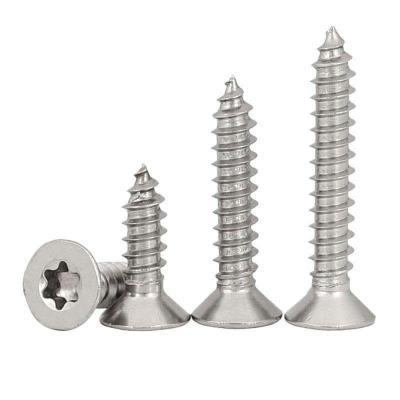 China C Socket Torx Flat Hex Star Shape Anti-Security Flat Countersunk Head 304 Stainless Steel Self Tapping Wood Screw for sale