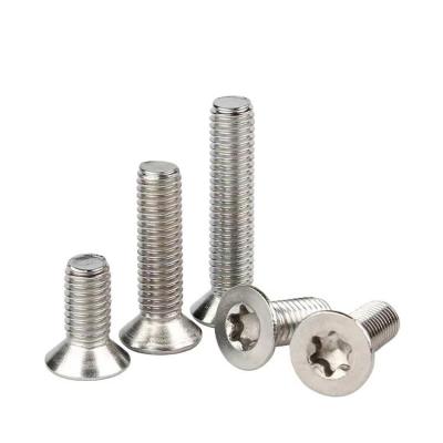 China Stainless Steel M5 M6 M8 GB2673 Head Screw Torx 304 Stainless Steel Hex Socket Star M10 Flat Head Screw Bolt for sale