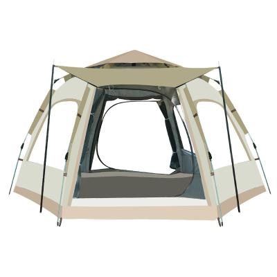 China Wholesale Outdoor Auto Open 3-4 People Hexagonal Camping Factory Folding Camping Tent Straight Type Tent Quickly Thickened Rainproof for sale