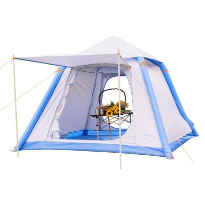 China Factory Wholesale Automatic Inflatable Tent Park Large Double-Layer Outdoor Camping Quick Open Inflatable Tent Straight Tying Type for sale