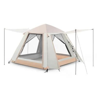 China Straight Fastening Type Quick Folding Automatic Pop Up Camp Tents Explorinf Family 3-4 Person Automatic Waterproof House Tent Portable Rise Tent for sale