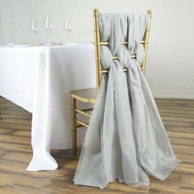 China Lightweight Translucent Rayon Fabric With Good Drape Chair Decoration Milk Yarn Curved Back Decorative Yarn for sale