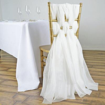China Lightweight Translucent Rayon Fabric With Good Drape Popular Wedding Chair Sash Hood For Wedding Decoration for sale