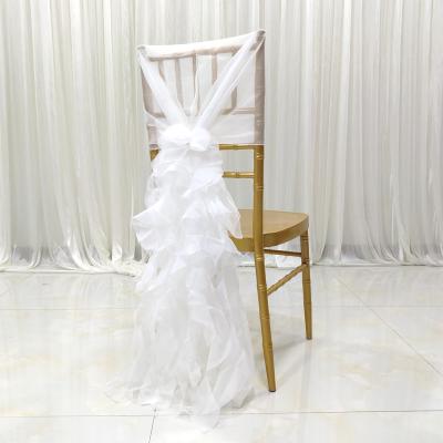 China Light weight translucent rayon fabric with good drape sash chiffon chair popular wedding cover for wedding decoration for sale