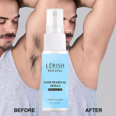 China Permanent Hair Removal Lerish OEM/ODE Private Label Hair Painless Inhibitor Custom Logo Hair Removal Spray For Men for sale