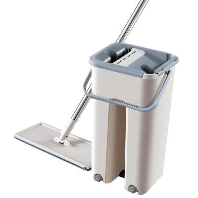 China 2022 Sustainable Hot Sale 360 Rotation Easy Floor Cleaner Microfiber Magic Mop Floor Rolling Flat Mop And Bucket Set for sale