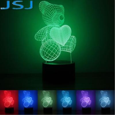 China 3D Optical Illusion Creative Vision 7 Colors Changing 3D Optical Illusion LED Smart Night Light Projector Children's Vision for sale