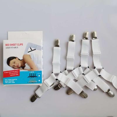 China Sheet Clips Holder / Elastic Sheet Straps Clip Suspenders Clamp Corner Holder (4 pcs) for sale