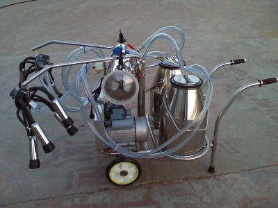 China móbil da máquina de ordenha da vaca de 280L/Min 50Kpa com cubetas gêmeas à venda