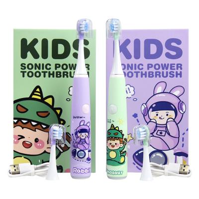 China Cepillo de dientes eléctrico sónico recargable dibujos animados niños inteligentes cepillo de dientes eléctrico a prueba de agua en venta