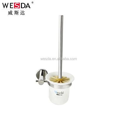 China Wesda Stainless Steel Stocked Toilet Brush With Base Toilet Ball Brush for sale