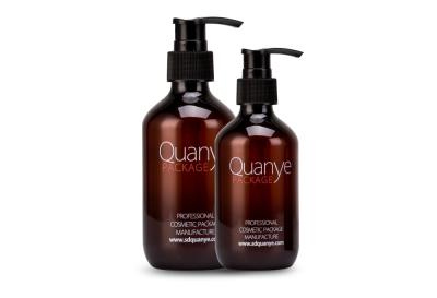 中国 円形のこはく色の化粧品は200ml 250mlのマットのこはく色の空のシャンプーのびんをびん詰めにする 販売のため