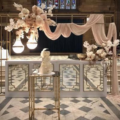 China Mrs. Woods New Design handmade modern beautiful rectangle coffee table wood mirror wedding bar counter for event for sale