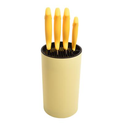 China 5pcs Disposable Cutting Knife Set Kitchen Knife Set Stainless Steel Color Kitchen Knife Set With Stand for sale
