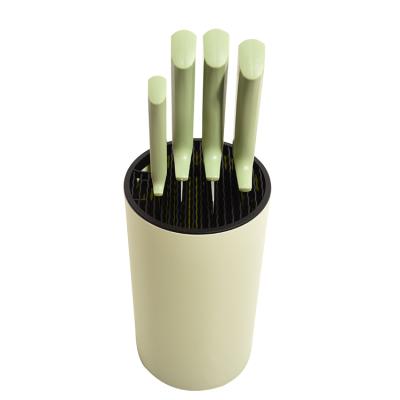 China Disposable Stainless Steel 5pcs Kitchen Knives Sets Lukcy Color Knife Set Kitchen Knife Set With Stand for sale