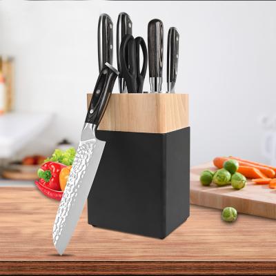 China 7PCS Sustainable Hammering Knife Set Box Stainless Steel Kitchen Knife Set High Carbon Stainless Steel Kitchen Knives Set for sale