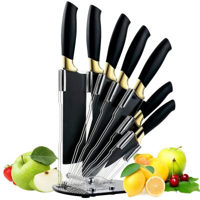 China Sustainable Kitchen Knives Chef Sets Nakiri High Quality Carbon Stainless Steel Kitchen Knife Sets Black Knife Set for sale