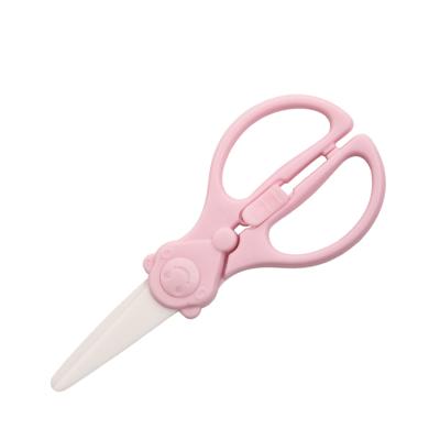 China Sustainable Baby Food Safe Scissors Ceramic Kitchen Scissors With Cover for sale