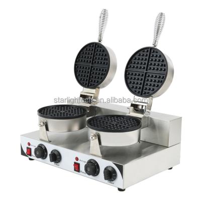 China Dual Plate Adjustable Electric Bubble Vendor Equipment Snack Machine Thermostat Industrial Waffle Maker for sale