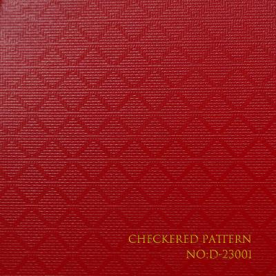 China Checkered Pattern Wrapping Waterproof PVC Paper With Red Shows for sale