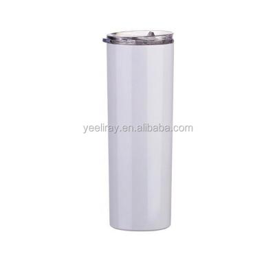 China Durable 20oz Vacuum Insulated Stainless Steel Sublimation Tumbler Lean White Double Wall for sale