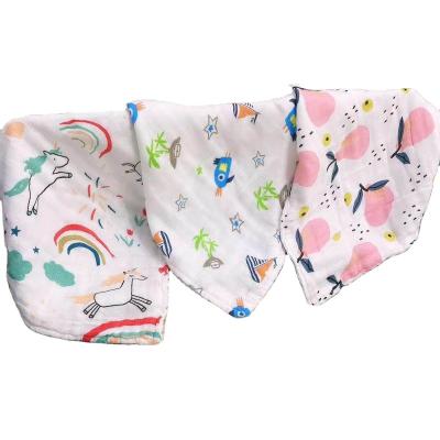 China Anti-bacteria Towels Hand Towel Double Face Gauze Fabric Baby Cotton Muslin Hand Towel With Grommet for sale