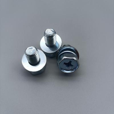 China M3-M8 Cross Drive Hex Bolt Blue-White Zinc Spring & Flat Washers for sale